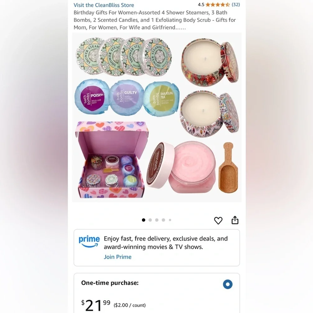 CleanBliss|Luxury Spa Gift Set Shower Steamers, Bath Bombs, Candles & Body Scrub